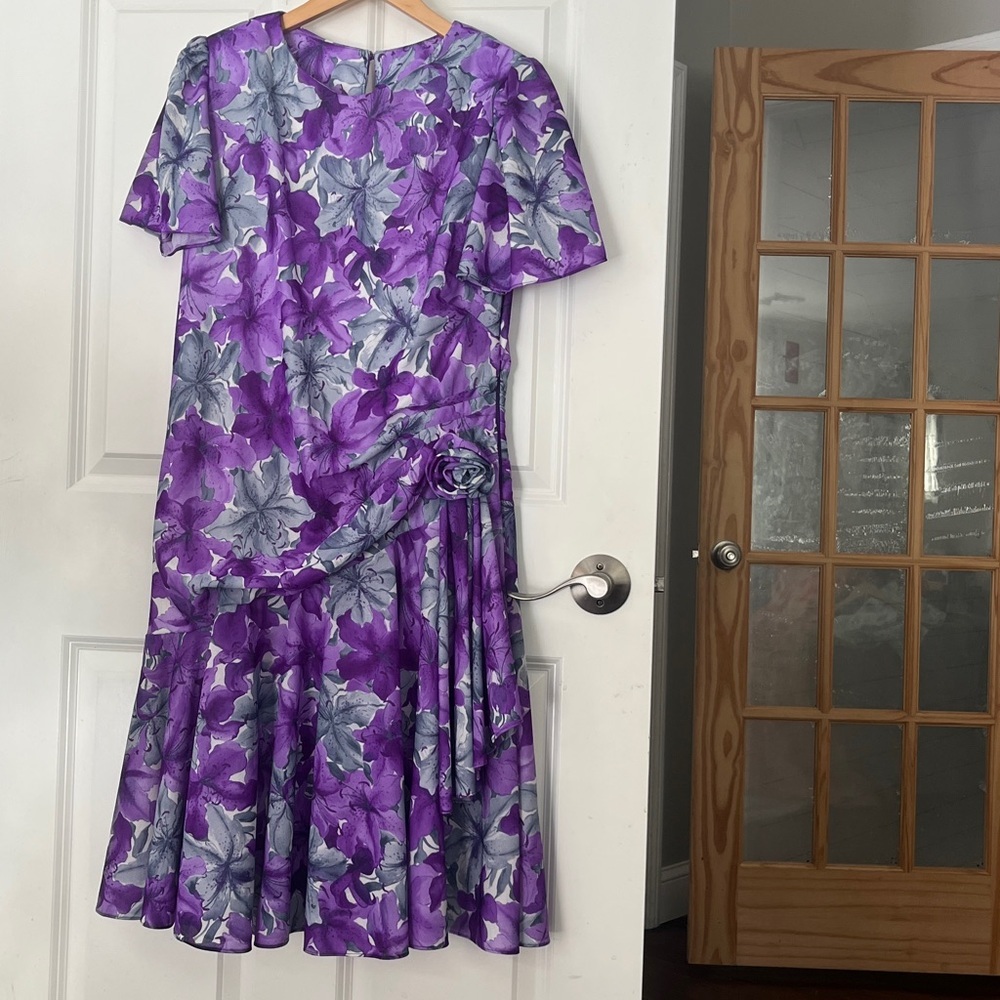 Vintage Purple Floral Dress